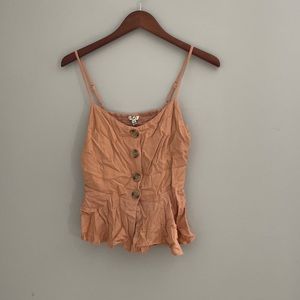 Peach buttoned tank